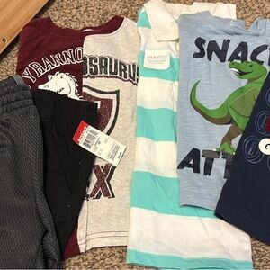 Kids Dinosaur and Striped T-Shirts Bundle